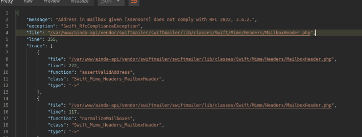 laravel error Address in mailbox given [] does not comply